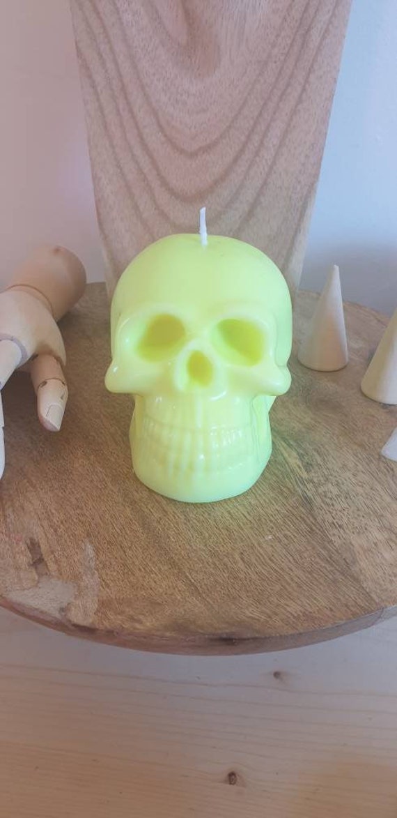 Bougie Skull Jaune Neon