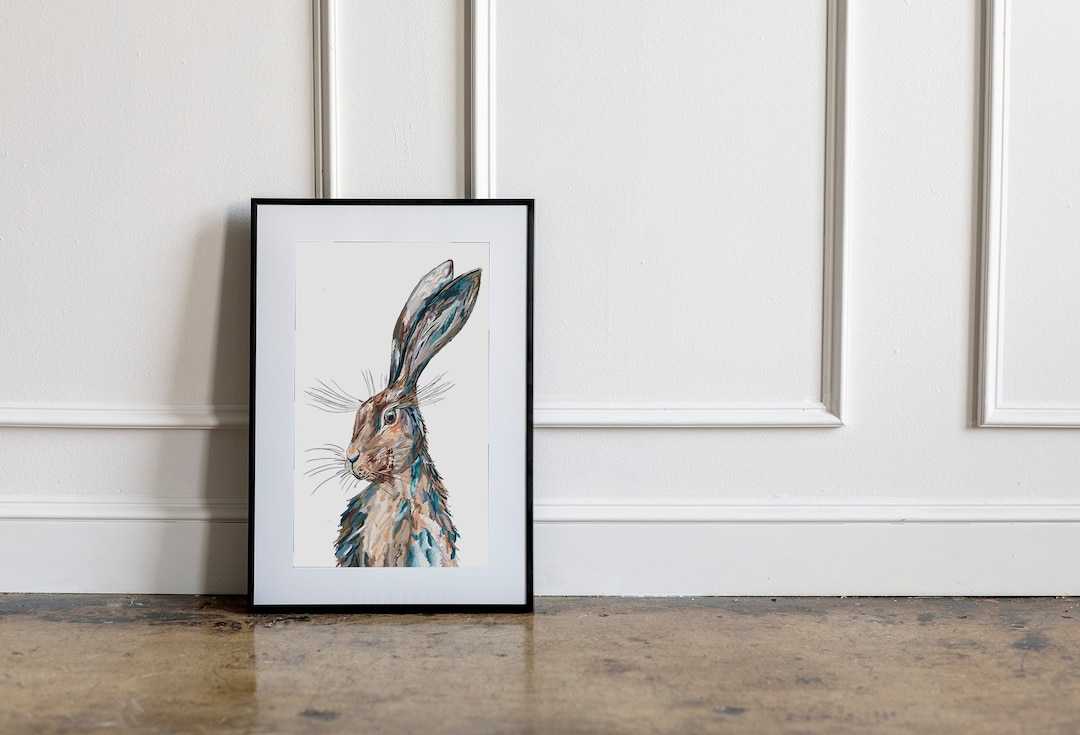 Oil Hare Print, Hare Painting, Hare Wall Art, British Wildlife Animals