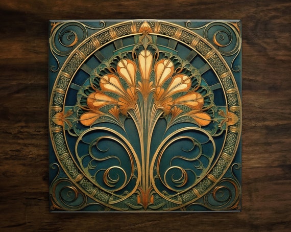 art deco tile Art Nouveau Art Deco Ornate s Style Design , on a Glossy art deco tile Art Nouveau Art Deco Ornate s Style Design , on a Glossy