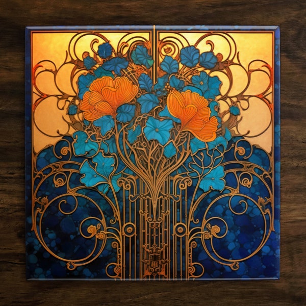 Azulejos cerámicos florales Art Nouveau: decoración estilo años 20