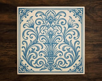 Delft Blue Tile: Glossy Ceramic Dutch Style Art, Kitchen Backsplash