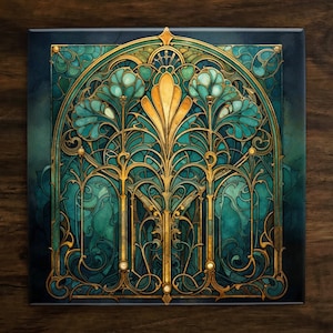 Art Deco Ceramic Tile: Ornate 1920s Style Design