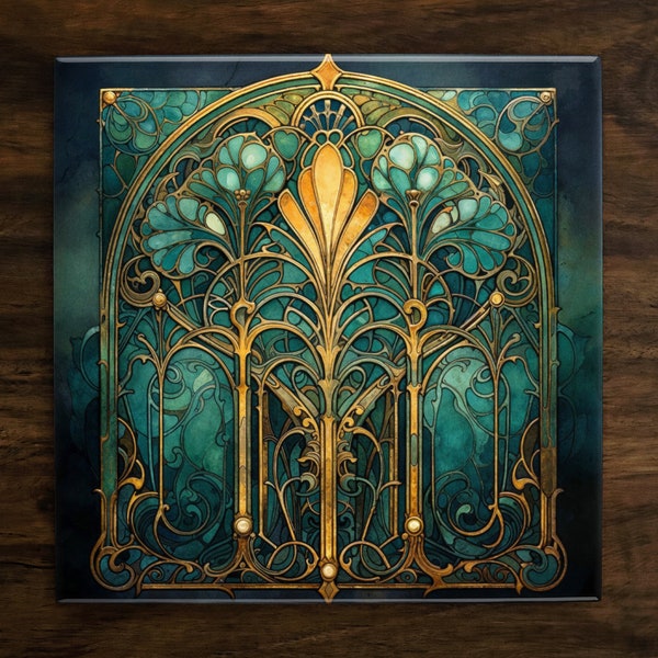 Art Deco Ceramic Tile: Ornate 1920s Style Design