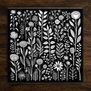Charming Retro Floral Art, on a Glossy Ceramic Decorative Tile, Free Shipping to USA
