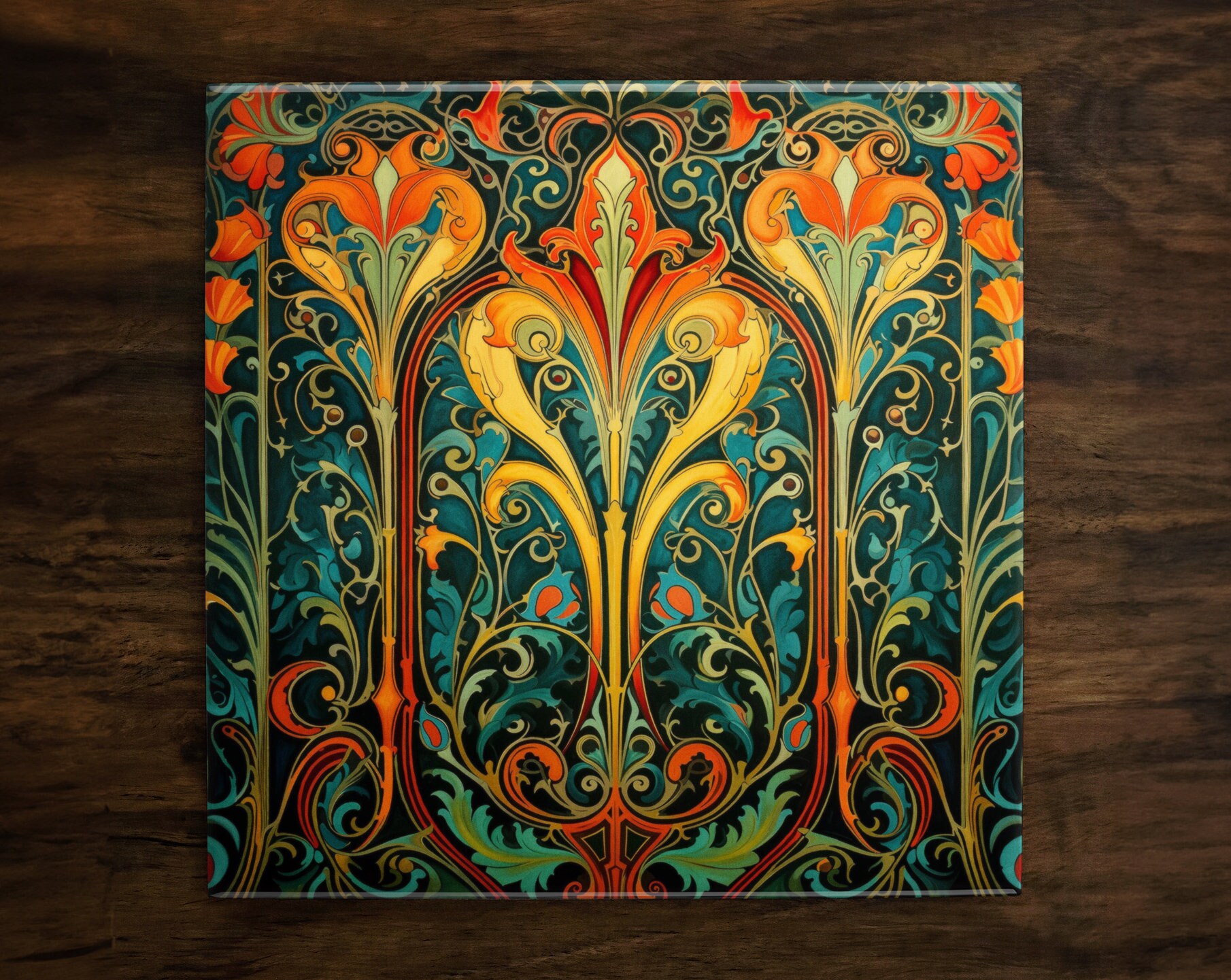 Art Nouveau Ceramic Tile | Ornate 1920s Style Decor - Etsy