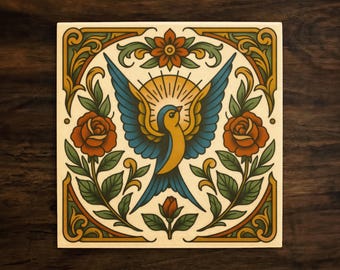 Swallow Ceramic Tile Art: American Traditional Decor, Free US Shipping