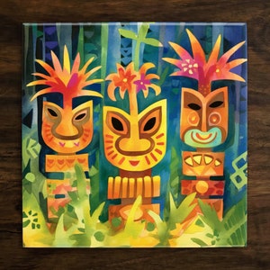 Tiki Art Ceramic Tile: Tropical Decor, Island Style
