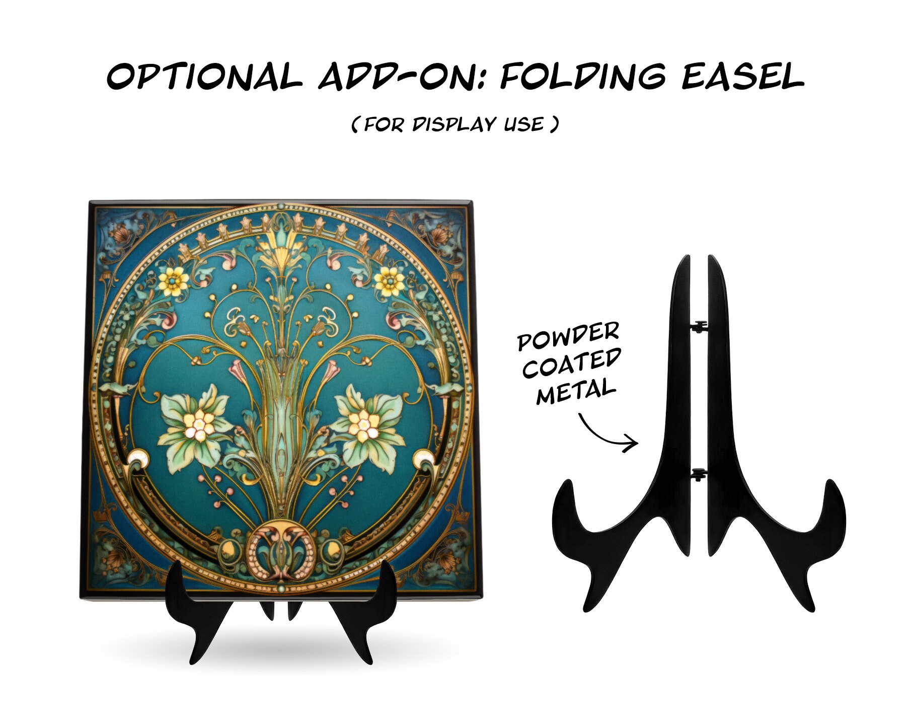 アール・ヌーヴォー　タイル　額装 Art Nouveau | Art Deco | Ornate 1920s Style Design (#73), on