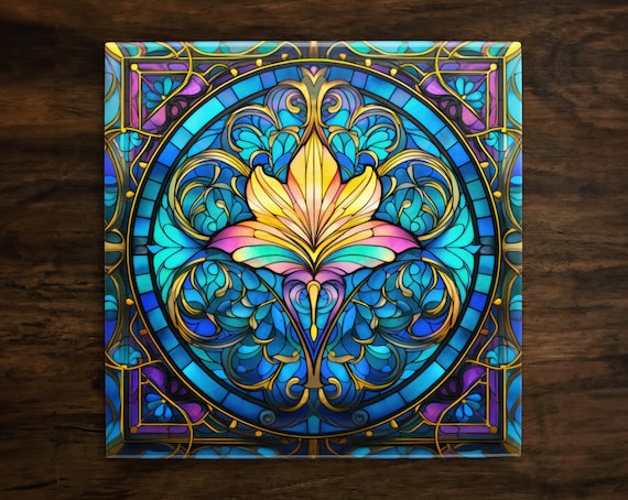 Art Nouveau Ceramic Tile | Ornate Art Deco Decor