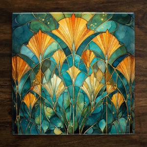 Art Deco Ceramic Tile: Ornate 1920s Style Design