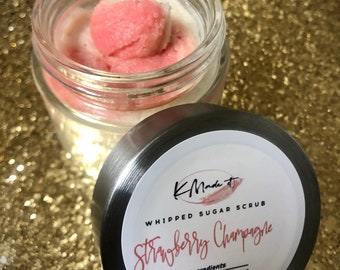 Strawberry Champagne Whipped Sugar Scrub