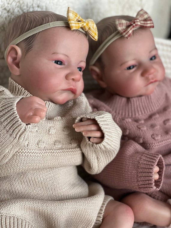 48cm Popular Cuddly Baby Reborn Dolls Twins Boy Girl Full Body