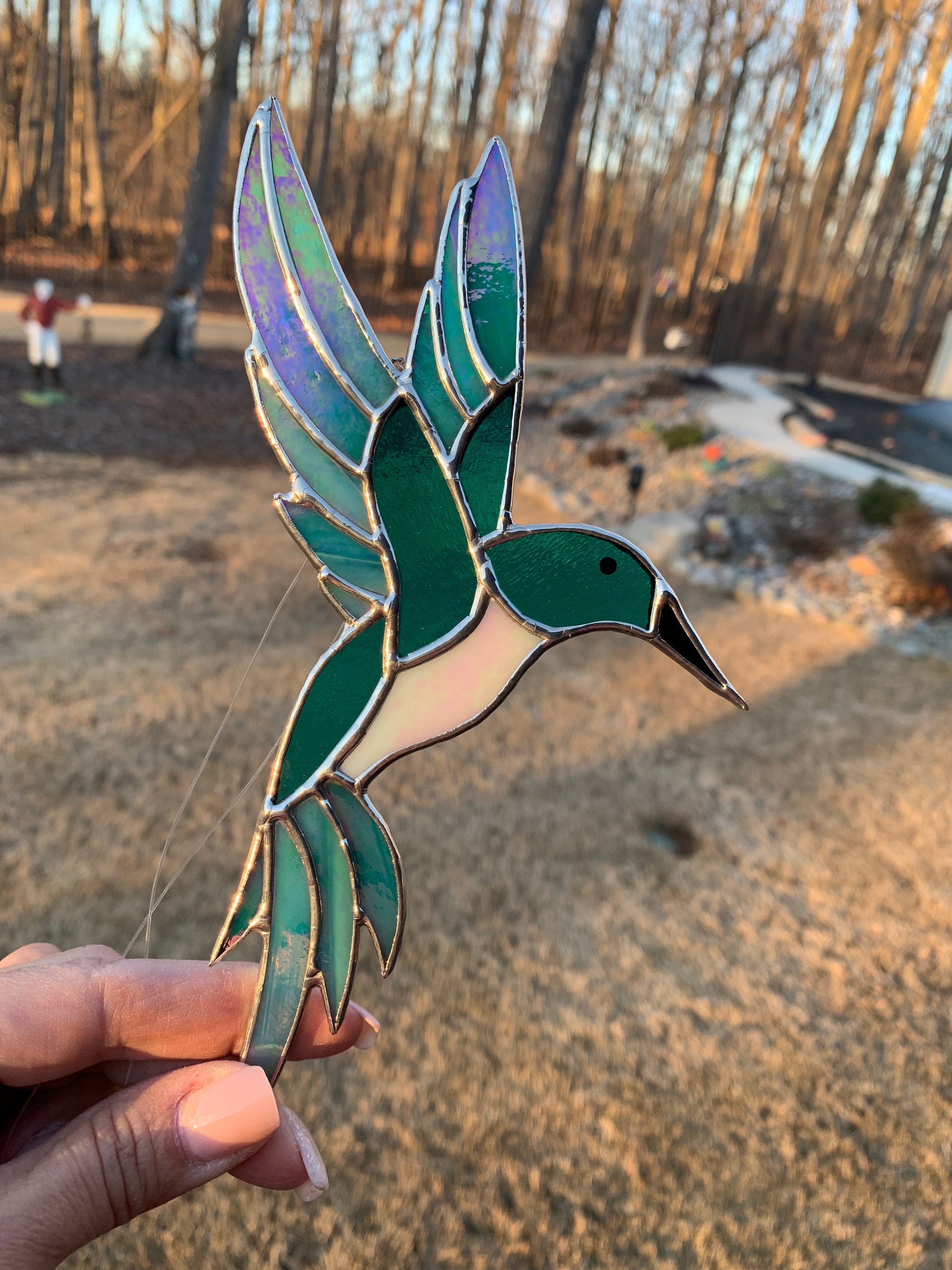 Stained Glass Hummingbird Sun Catcher Etsy