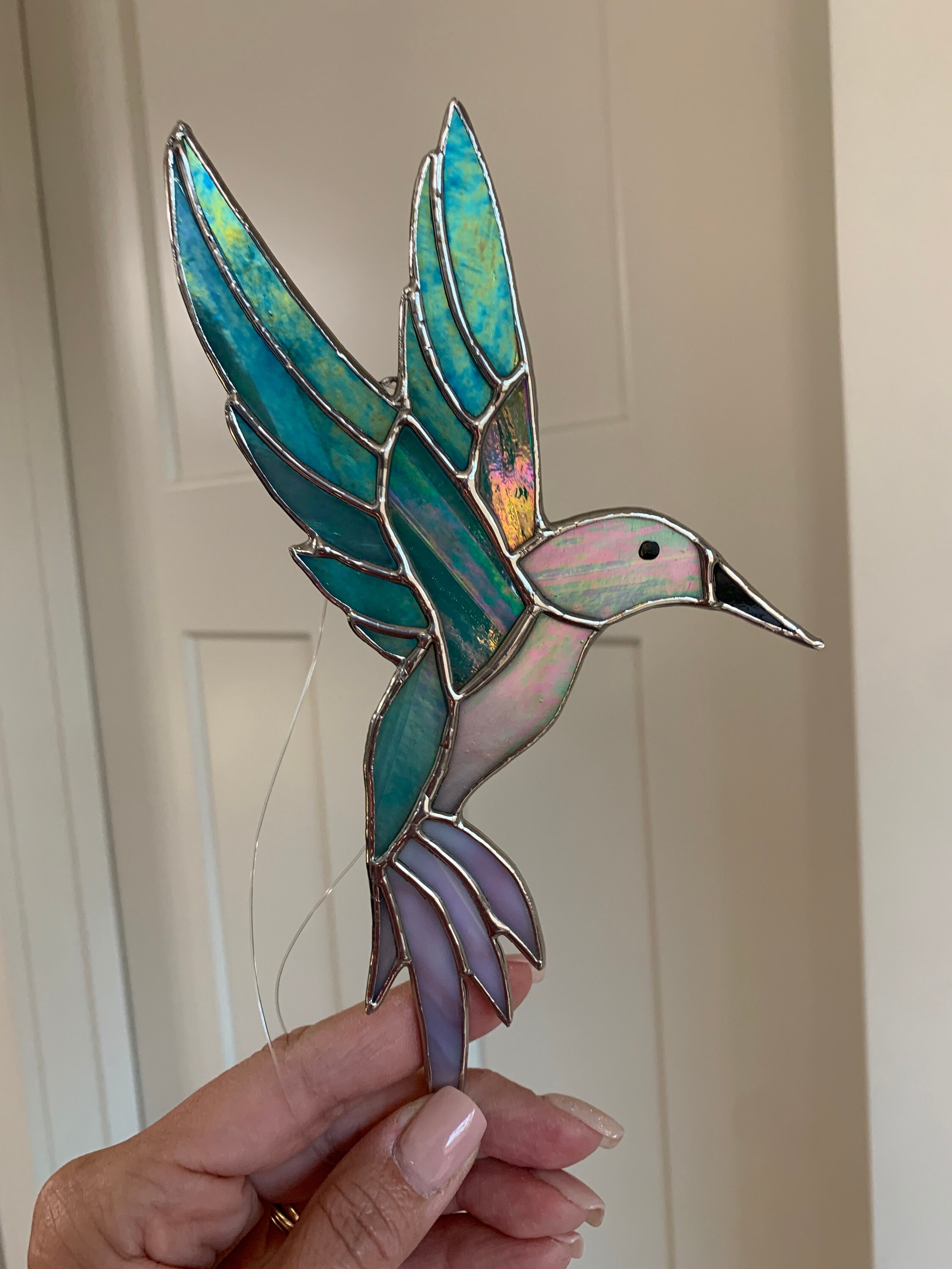 Stained Glass Hummingbird Sun Catcher Etsy
