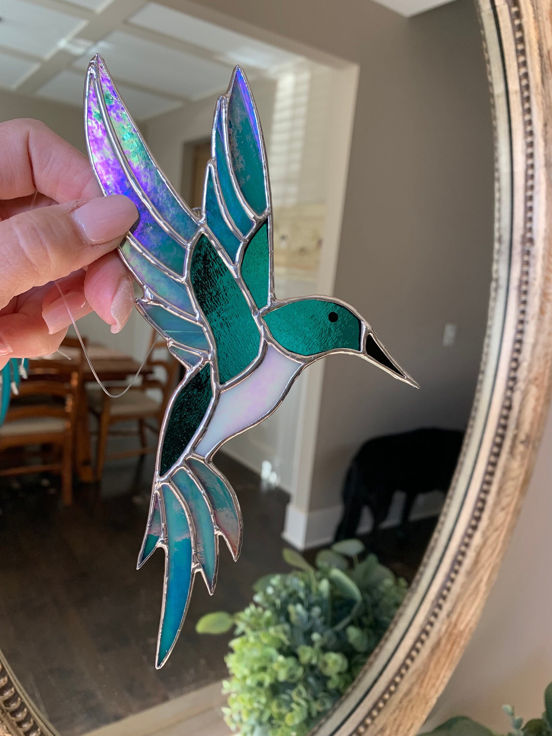 Stained Glass Hummingbird Sun Catcher Etsy