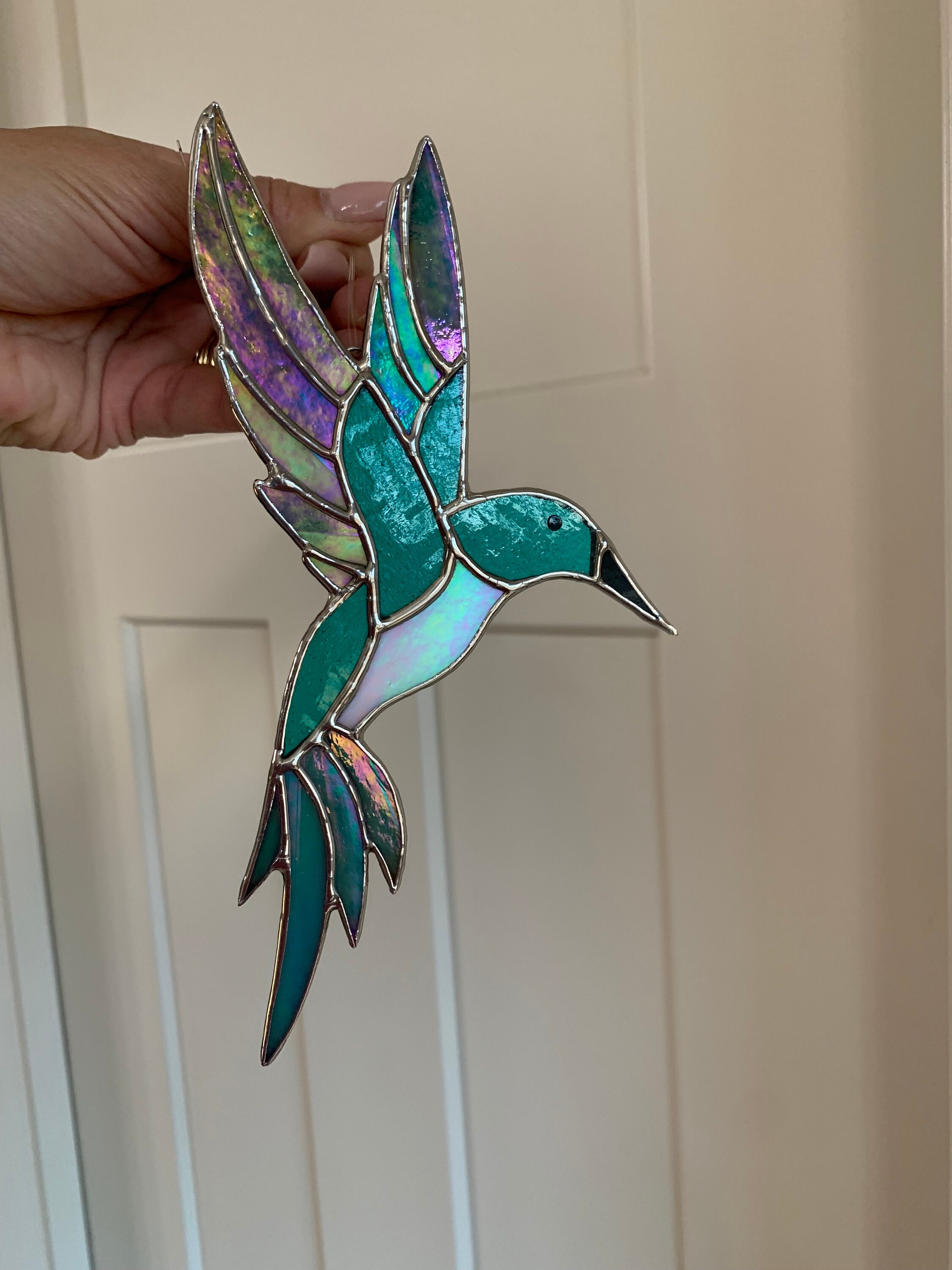 Stained Glass Hummingbird Sun Catcher Etsy