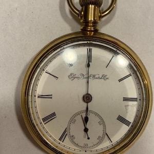 Elgin National Watch Company Open Face Pocket Watch 1921 Crescent Watch Case Co