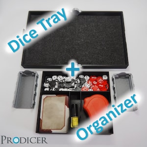 Probox (4in1 Organizer) - Würfelbox und Dice Tray Kombiset, Würfelschale und Würfelaufbwahrung für Tabletop, Brettspiele und Würfelspiele