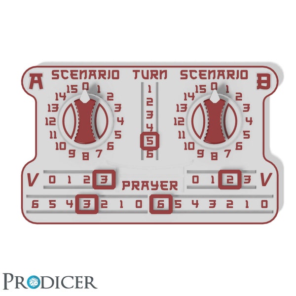 Bushido Pro Dashboard - Escenario, oración, puntos de victoria y contadores de vueltas - Archivo STL para impresión 3D - ¡Descarga digital!