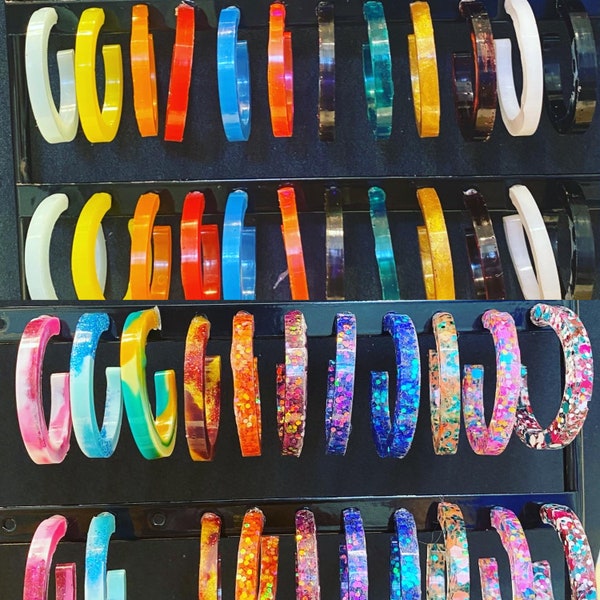 Colorful Resin Hoop Earrings