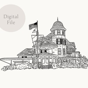 Custom wedding venue illustration, Digital venue artwork, Venue sketch, Couple gift, Anniversary gift, Wedding invitation