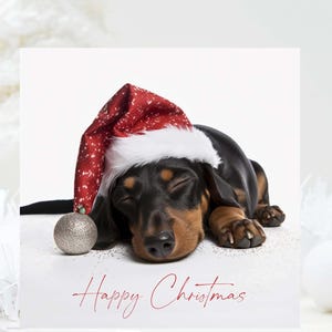 Dackel Hund Cute Happy Christmas Karte
