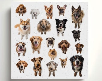 Dog Breeds Art Print, Cute Animal Artwork, Ready to Hang