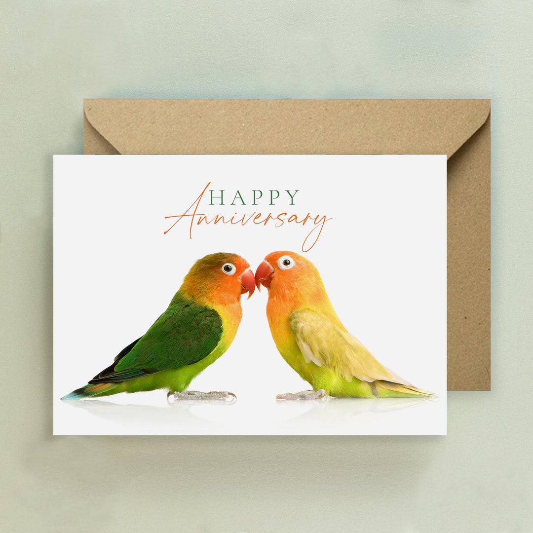 Love Birds Anniversary Card - Etsy