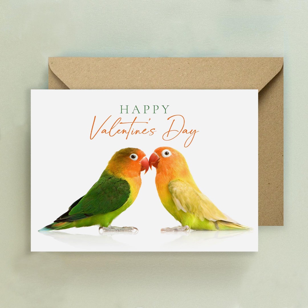 Love Birds Valentine's Card - Etsy