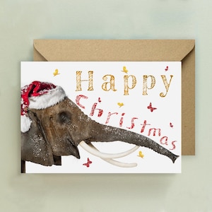 Tarjeta de Navidad del elefante