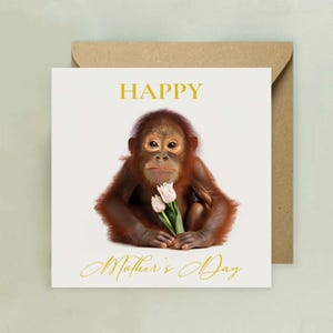 Süße Orang-Utan-Muttertagskarte, Mothering-Sonntagskarte