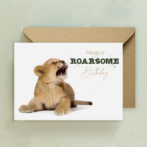 Carte d'anniversaire Lion rugissant
