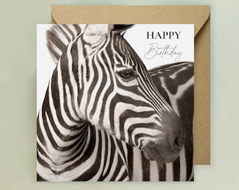Zebra Happy Birthday Card