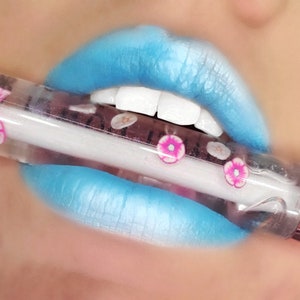 Metallic finish liquid lipstick | blue moon long wear lipstick| sky blue vegan and cruelty free lipstick