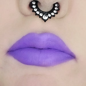Matte pastel purple liquid lipstick in shade &quot;spellbound&quot;| transfer proof smudge proof 24 hour wear vegan and cruelty free lipstick