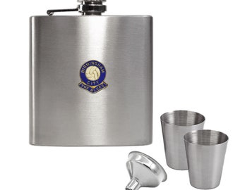 Birmingham City football club hip flask gift set