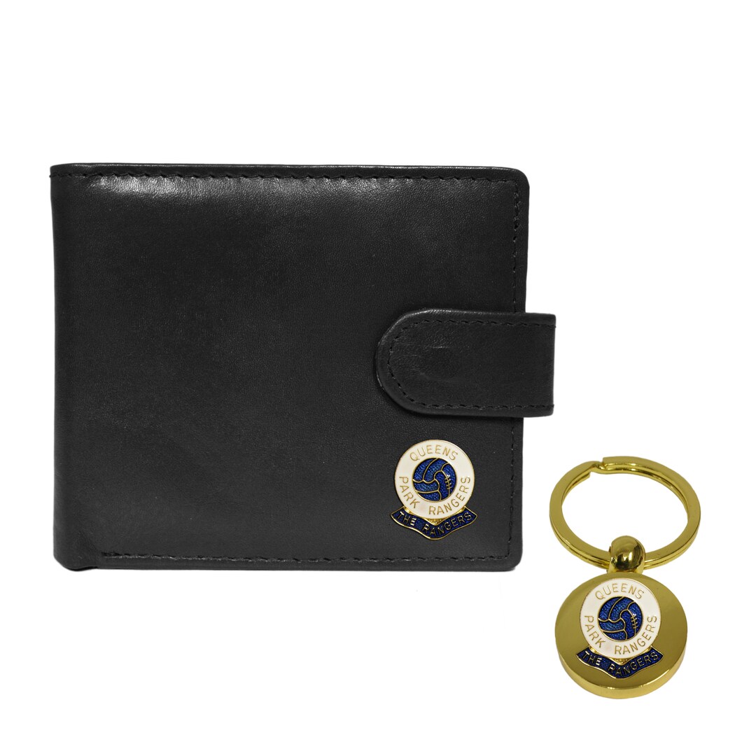 Queens Park Rangers QPR Football Club Black Leather Wallet and Keyring ...