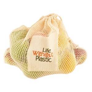 Set of 4 - Organic Cotton Mesh Plastic Free Produce Bag - Large