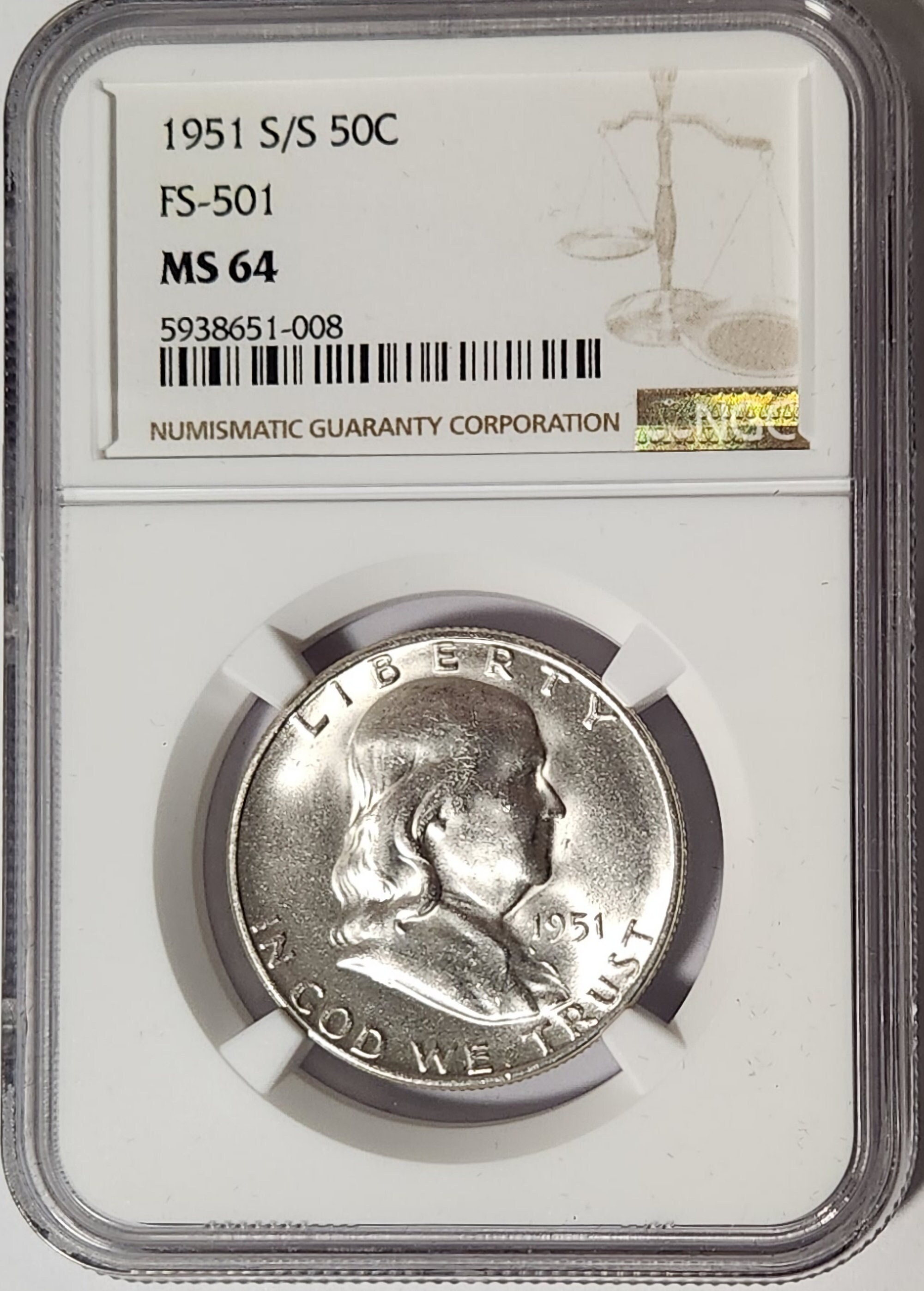 1954 D 50 Cent Franklin Silver Half Dollar Coin BU Fifty Cents 50c Coin  Denver