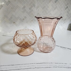 Set of Vintage Pink Vases