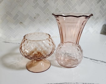 Set of Vintage Pink Vases