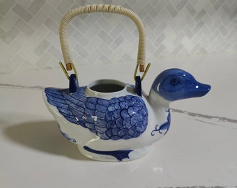 Blue & White Hand Painted Duck