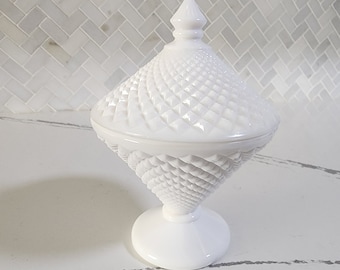 Westmoreland English Hobnail Milkglass Dish