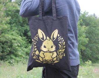 cotton fabric bag cute bunny | forest animal | handmade & eco