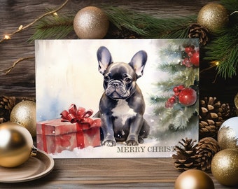 French Bulldog Christmas card - folding card in DIN A6 format on high quality recycled cardboard - Perfect for dog lovers
