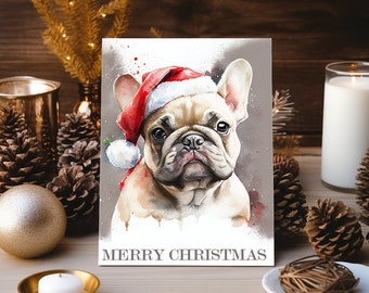 French Bulldog Christmas card - folding card in DIN A6 format on high quality recycled cardboard - Perfect for dog lovers