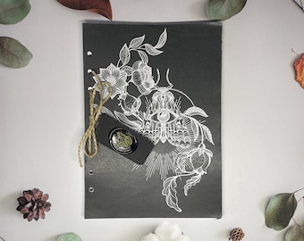 Undated A5 planner inserts for witches and wizards with magical illustrations weekly spreads for ring binder dark witchy stationery