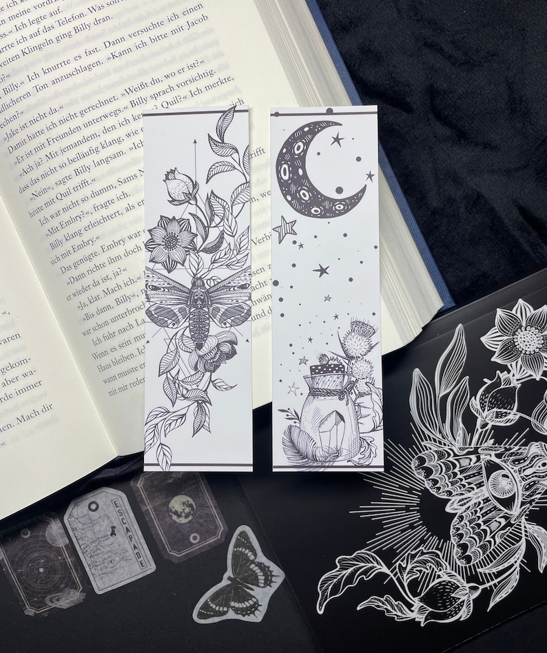 Witchly bookmark magical illustration velvety soft witchcraft magic dark art booklovers B-Ware
