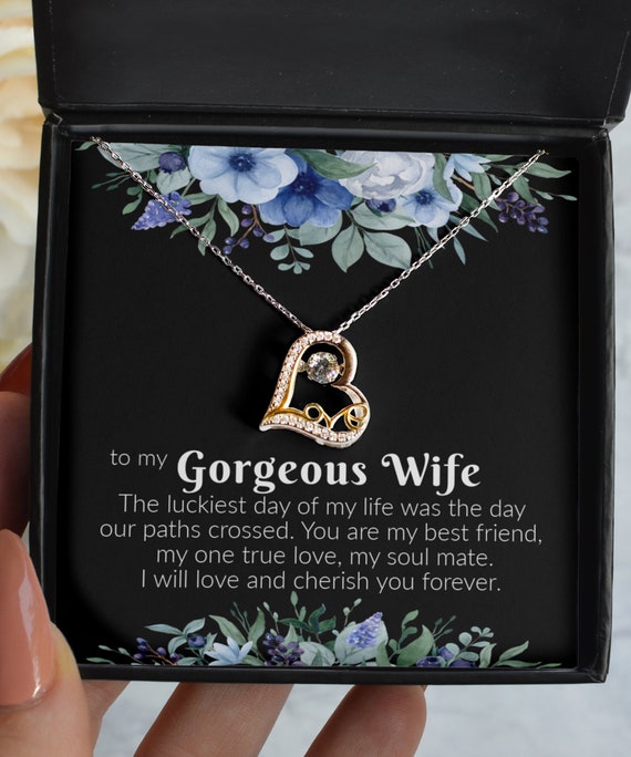Wedding Anniversary Romantic Gifts Wife - I Love You Best Gift for Wife for  her from Husband Birthday Gift for Wife Gold Dipped Rose Crystal Engraved