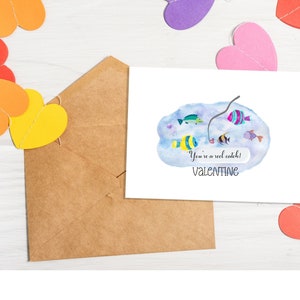 Fishing Valentines day card, You&#39;re a real catch valentine day card, Printable Valentines Day card, Husband valentine day card, Fishing card